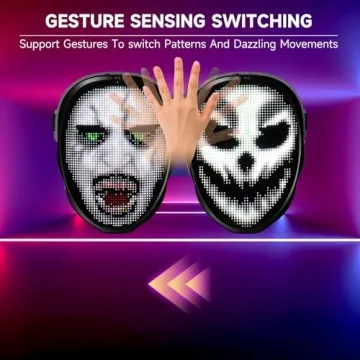 Funle LED Mask App Controlled Light-Up Mask for Parties