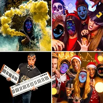 Funle LED Mask App Controlled Light-Up Mask for Parties
