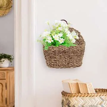 MyGift 6.5 Inch Handwoven Rattan Basket for Storage