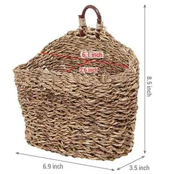 MyGift 6.5 Inch Handwoven Rattan Basket for Storage