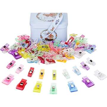 Tailors Chalk Seam Ripper Sewing Quilting Clips Kit,Professional Sewing Tool Kit Includes Sewing Fabric Markers Tools, Seam Ripper and Thread Remover Kit,Quilting Clips and Sewing Fabric Clips