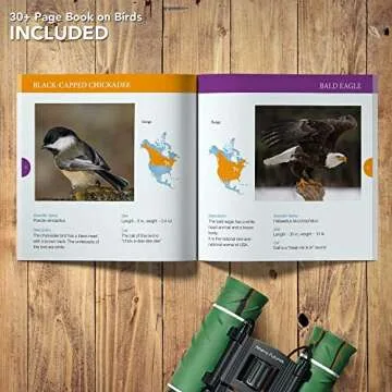 ATHENA FUTURES Aluminum Grade Binoculars for Kids, Girls & Boys, Easter Basket Stuffers, Toddler Binoculars for Camping & Bird Watching, Easter Gifts, Boys Outdoor Toys with Book, Compass & Whistle