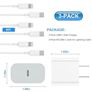 Fast Charging Niubil USB C Charger Set for iPhones