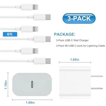 Fast Charging Niubil USB C Charger Set for iPhones