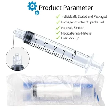5ml Plastic Syringe 20-Pack Sterile and Versatile