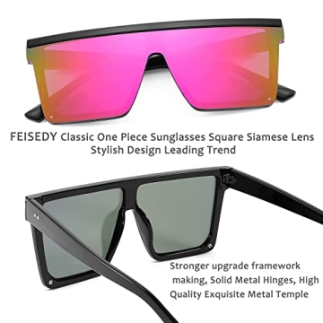 FEISEDY Oversized Sunglasses with UV400 Protection