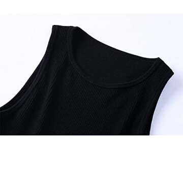 SAFRISIOR Rhinestone Trim Sleeveless Crop Top for Women