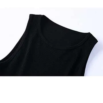 SAFRISIOR Rhinestone Trim Sleeveless Crop Top for Women