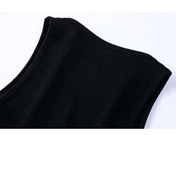 SAFRISIOR Rhinestone Trim Sleeveless Crop Top for Women