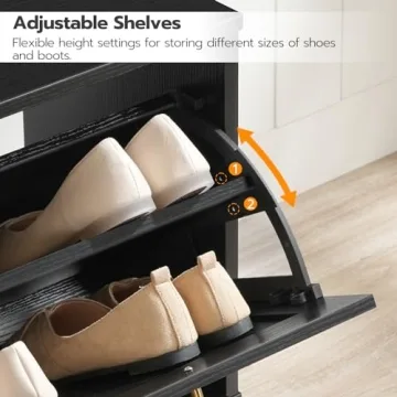 Stylish HOOBRO Shoe Bench with Concealed Flip Drawers