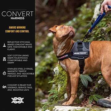 EzyDog Convert Trail-Ready Outdoor Adjustable Dog Harness - Perfect for Hiking, Walking, and Doubles...
