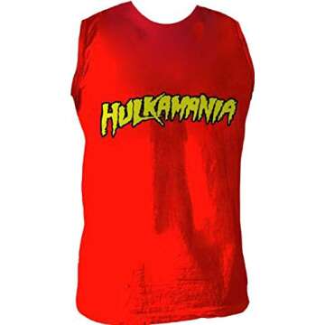 Costume Agent Hulk Hogan Hulkamania Sleeveless Red T-Shirt (Adult X-Large)