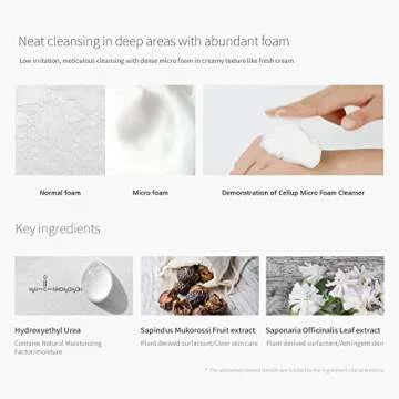 LAGOM Cellup Micro Deep Cleansing Foam, A hydrating facial cleanser with Aqualicia that gently removes makeup, impurities, whipped-cream-like micro-bubble All skin types 4.05 Fl Oz