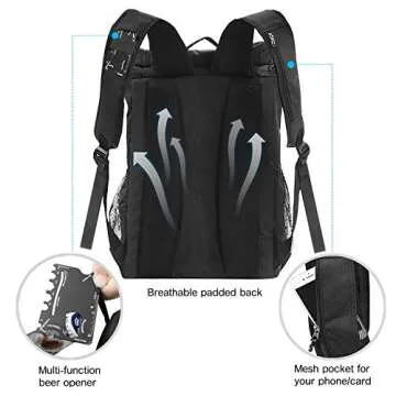 SEEHONOR Insulated Cooler Backpack Leakproof Soft Cooler Bag Lightweight Backpack with Cooler for Lunch Picnic Hiking Camping Beach Park Day Trips 45 Cans