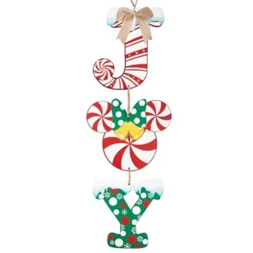 Christmas Joy Door Sign Decorations, Wooden Wall Hanging Sign Décor for Christmas Party Supplies, P...