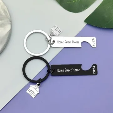 Vadaka for New Home Keychain Set 2024 Housewarming Keychain Gift for New Homeowners First Home Gift Sweet Home Gift for Couple Moving In Gift for Couple New Home Owners New House Keyring Jewelry