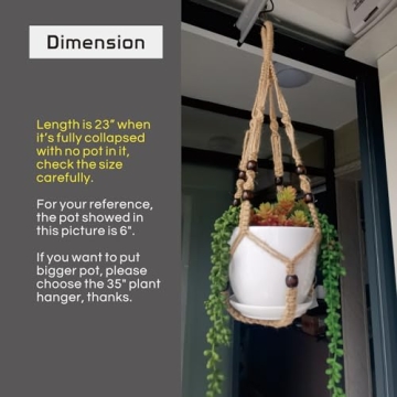 mivofo Macrame Plant Hanger 23" - Chic Indoor/Outdoor Holder