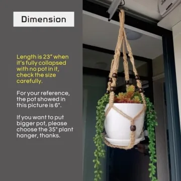 mivofo Macrame Plant Hanger 23" - Chic Indoor/Outdoor Holder