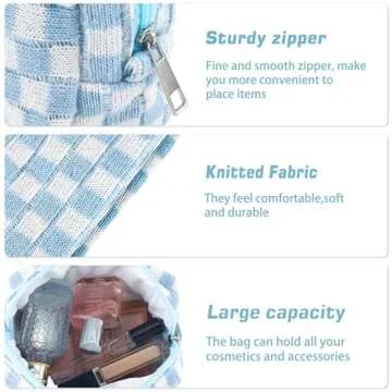 ZLFSRQ Checkered Makeup Bag Set for Women Travel