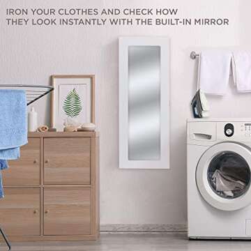 Ivation Folding Ironing Board Cabinet with Mirror