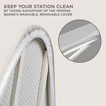 Ivation Folding Ironing Board Cabinet with Mirror