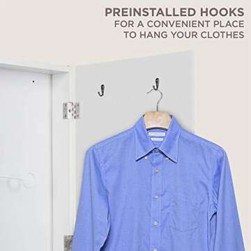 Ivation Folding Ironing Board Cabinet with Mirror