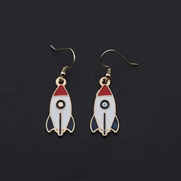 Dainty Rocket Ship Earrings for Space Lovers