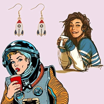 Dainty Rocket Ship Earrings for Space Lovers
