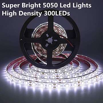 Lrimauix RV Awning Lights, 12V 16.4FT White Camping Awning Lights, Motorhome Travel Trailer Food Tru...