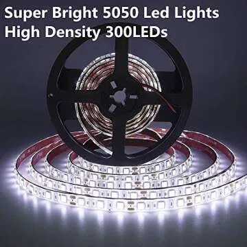 Lrimauix RV Awning Lights, 12V 16.4FT White Camping Awning Lights, Motorhome Travel Trailer Food Tru...