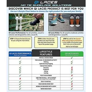 Qi Laces for Kids & Adults - No Tie Elastic Shoelaces