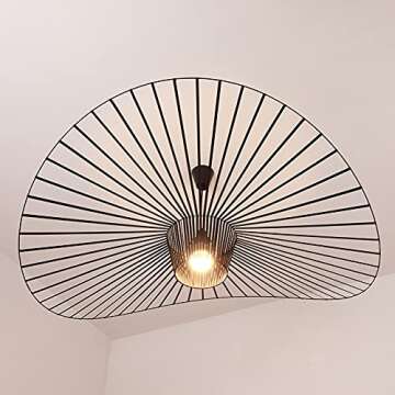 BK Fudid Vertigo Pendant Light Vintage Chandelier，Glass Fiber + Polyurethane Fiber Cloth Shadow Ha...