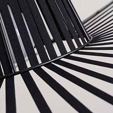 BK Fudid Vertigo Pendant Light Vintage Chandelier，Glass Fiber + Polyurethane Fiber Cloth Shadow Hat Lamp（High Adjustable），for Living Room Bedroom Dining Hall Corridor Bar，E27，max 40W Black 140CM