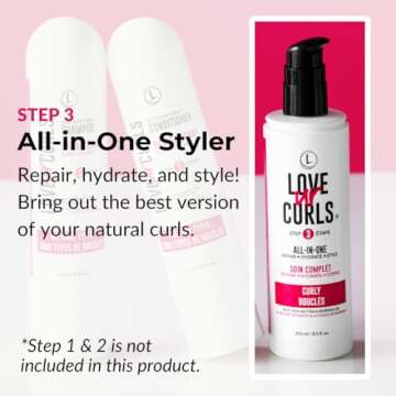 Love Ur Curls - LUS All in One Curl Cream Styler, Anti Frizz Curling Cream for Curly Hair, Repair, D...