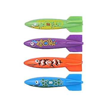 ZHFUYS Diving Pool Toy Underwater Swimming Throwing Diving Torpedo Shark, 4 Pack