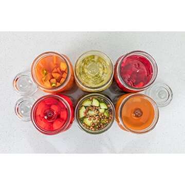 Jillmo Easy Grip Fermentation Weight- 4 Pack of Glass Weights for Wide Mouth Mason Jars