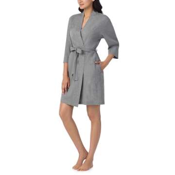 Nautica Womens Soft Robe - 3/4 Sleeve Lightweight Robe - Cotton Knit Jersey Sleepwear and Loungewear...