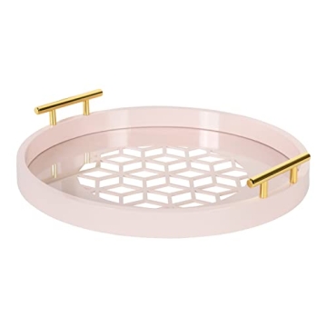 Kate and Laurel Caspen Tray - Elegant Round Serving Tray