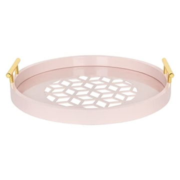 Kate and Laurel Caspen Tray - Elegant Round Serving Tray