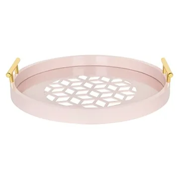 Kate and Laurel Caspen Tray - Elegant Round Serving Tray