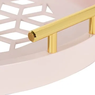 Kate and Laurel Caspen Tray - Elegant Round Serving Tray