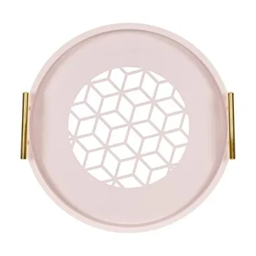Kate and Laurel Caspen Tray - Elegant Round Serving Tray