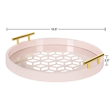Kate and Laurel Caspen Tray - Elegant Round Serving Tray