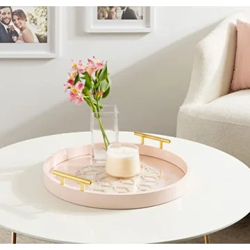 Kate and Laurel Caspen Tray - Elegant Round Serving Tray