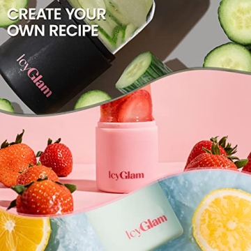 IcyGlam Ice Face Roller, Ice Roller For Face & Eye Puffiness Relief, Contour and Enhance Skin Care & Glow, Ice Facial Roller Mold Cube, Reusable & Leakproof (Frosty Blue)