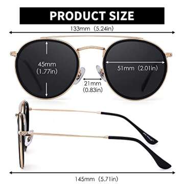 JIM HALO Women's Polarized Round Sunglasses Stylish and Affordable