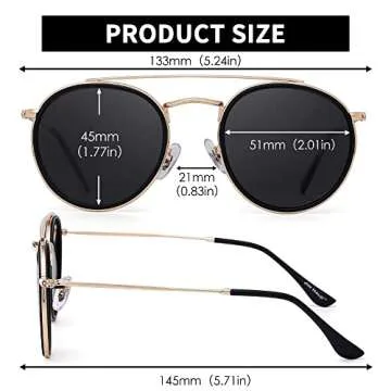 JIM HALO Women's Polarized Round Sunglasses Stylish and Affordable