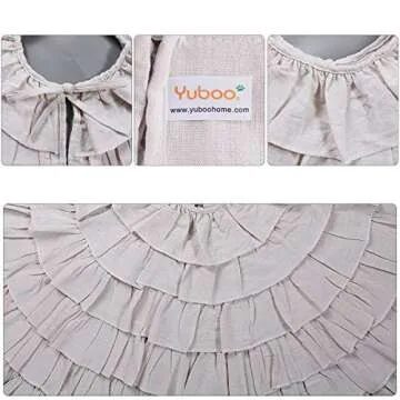 yuboo White Ruffle Christmas Tree Skirt, 48 inches 6-Layer Rustic Xmas Tree Holiday Decorations