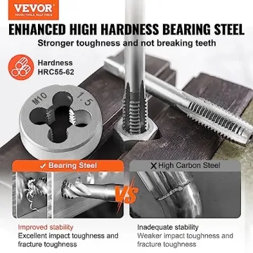 VEVOR Tap and Die Set, 110-Piece Durable Metric Threading Kit