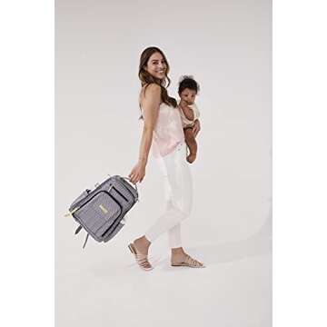 JuJuBe Be Right Back Unisex Travel Backpack, Diaper Bag with Memory Foam Changing Pad, Be Fashionably Organized Anywhere